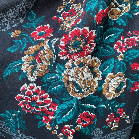 Leslie Lucks vintage floral print gathered maxi skirt, high waist skirt, size 4 - Picture 11 of 12